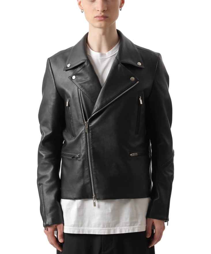 ATTACHMENT SHEEP LEATHER DOUBLE RIDERS JACKET